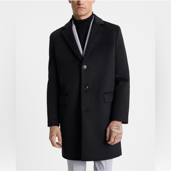 Express Brand New Men's Black Wool-Blend
Overcoat. Size Medium - Picture 2 of 16